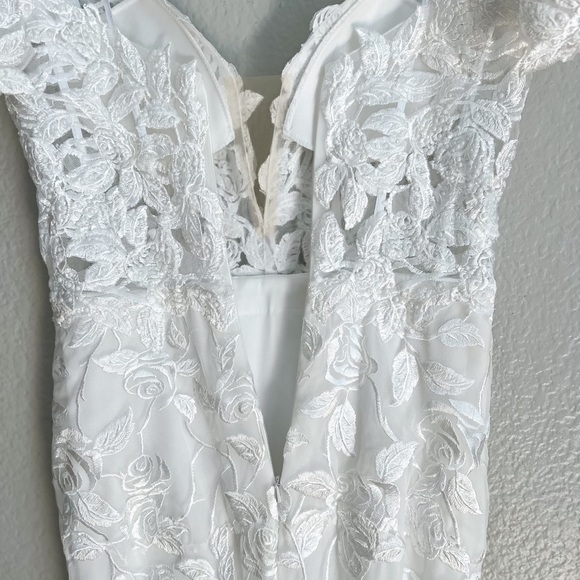 Precious Romance White Embroidered Off-the-Shoulder Maxi Dress - Picture 8 of 11
